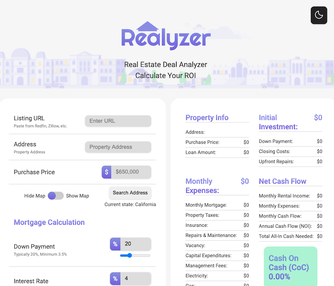 realyzer rental property calculator